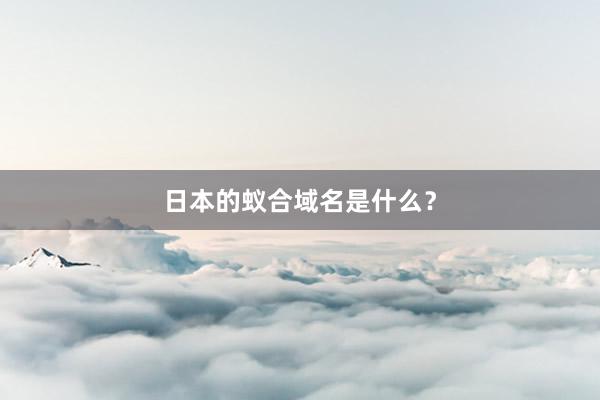 日本的蚁合域名是什么？