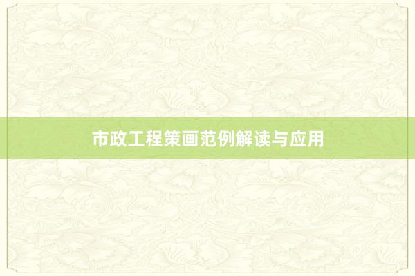 市政工程策画范例解读与应用